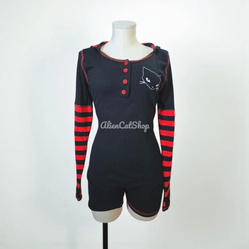 **NEW** Emily the Strange Emo Hooded Romper